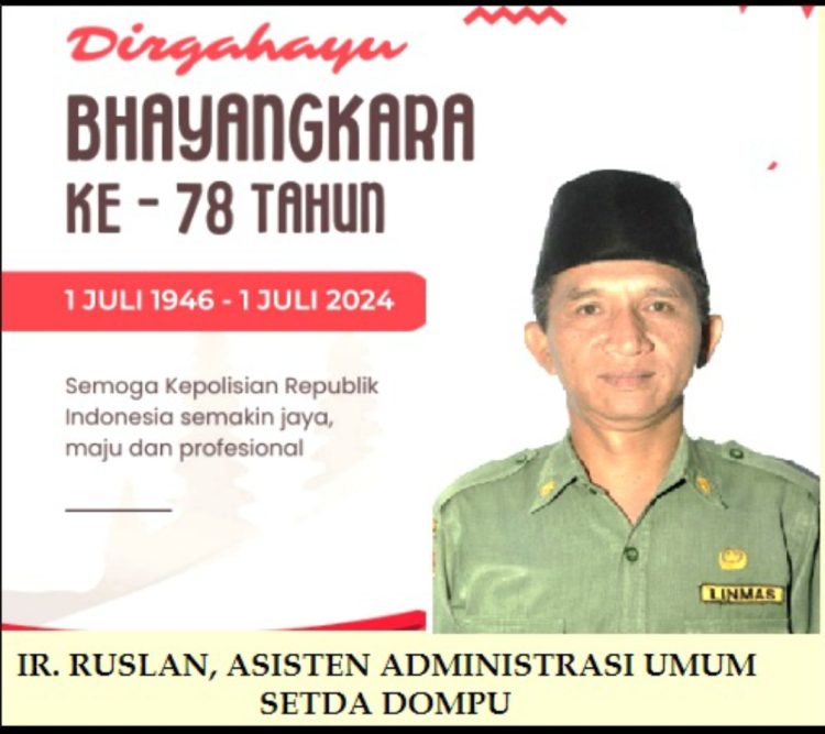 Asisten III Setda Dompu Ucapkan Selamat Hari Bhayangkara ke 78 Tahun 2024