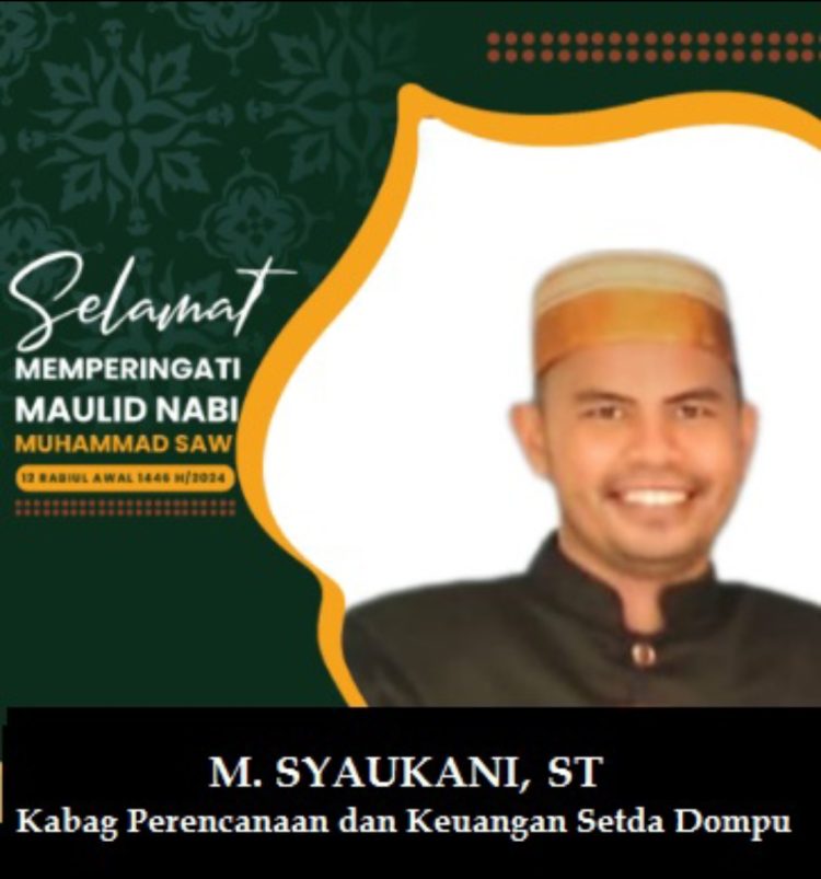 Kabag Perencanaan dan Keuangan Setda Dompu Mengucapkan Selamat Memperingati Maulid Nabi Muhammad SAW 1446 Hijriyah