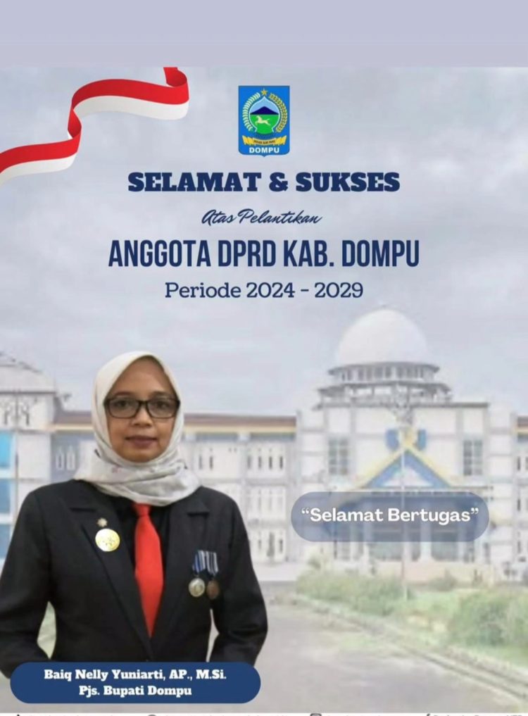 PJs. Bupati Dompu Ucapkan Selamat dan Sukses Atas Pelantikan Anggota DPRD Dompu Periode 2024-2029