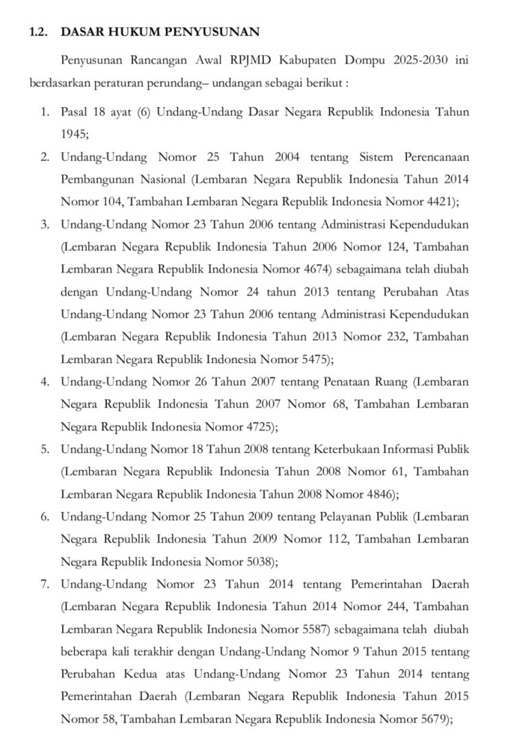 RINGKASAN RANWAL RPJMD KABUPATEN DOMPU TAHUN 2025-2030