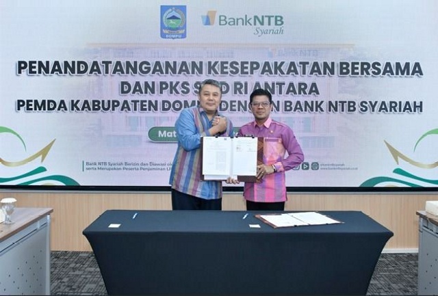 Dompu Menuju Era Keuangan Digital, Bupati Bambang Firdaus Teken MoU SP2D Online dengan Bank NTB Syariah