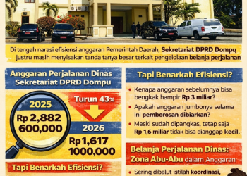 ‎Potong Anggaran, Tapi Masih Gemuk: Wajah Efisiensi Setengah Hati di Sekretariat DPRD Dompu