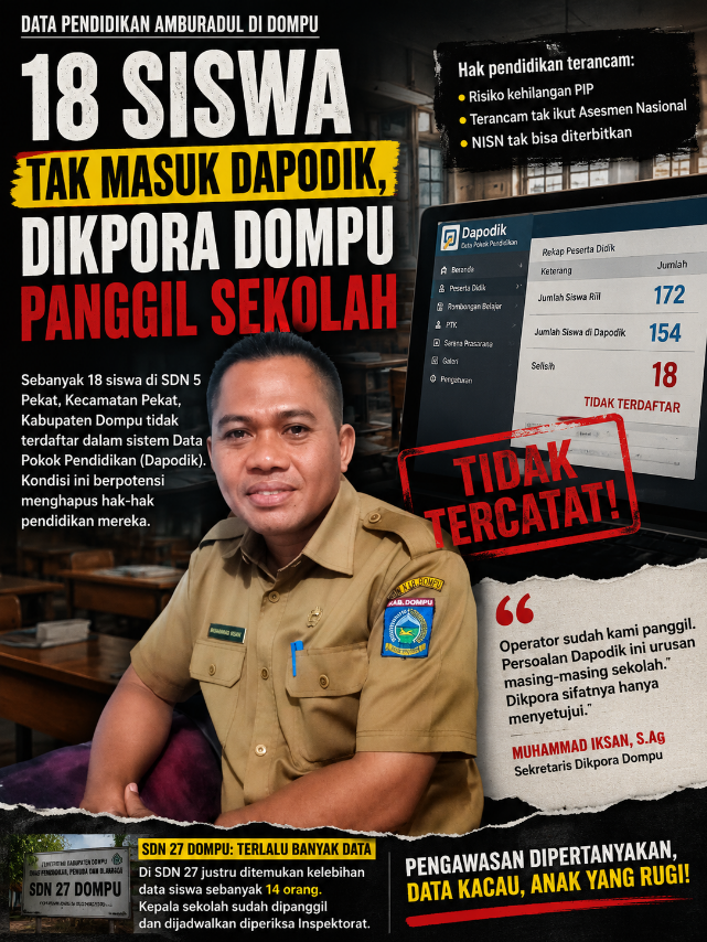 Data Siswa Amburadul, Dikpora Dompu Turun Tangan