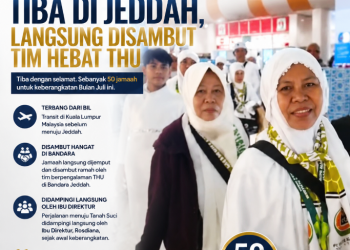 Langkah Pertama di Tanah Suci: Sambutan Hangat yang Menenangkan Jamaah THU Sejak Mendarat di Jeddah