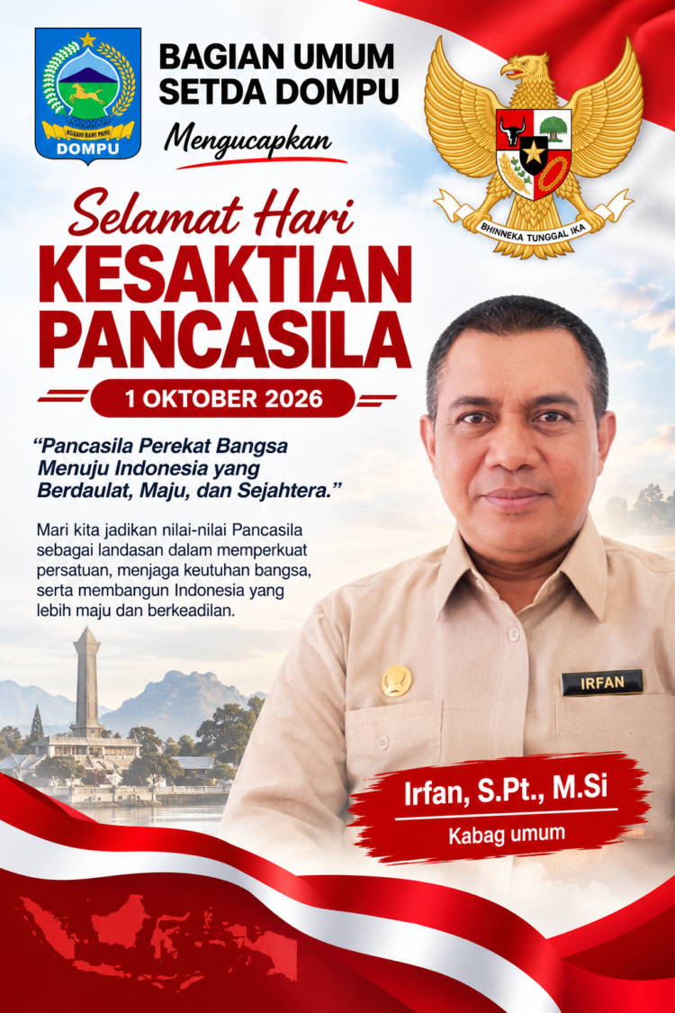 Bagian Umum Setda Dompu Mengucapkan Selamat Hari Kesaktian Pancasila 1 Oktober 2026